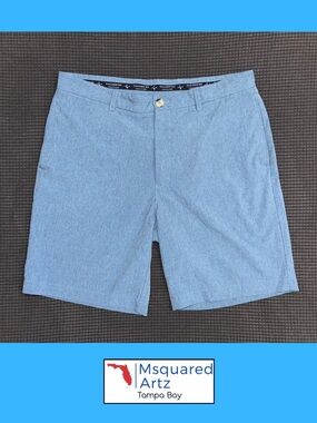 Tailorbyrd Collection Blue Performance Shorts Mens Size 34 Stretch Golf Casual